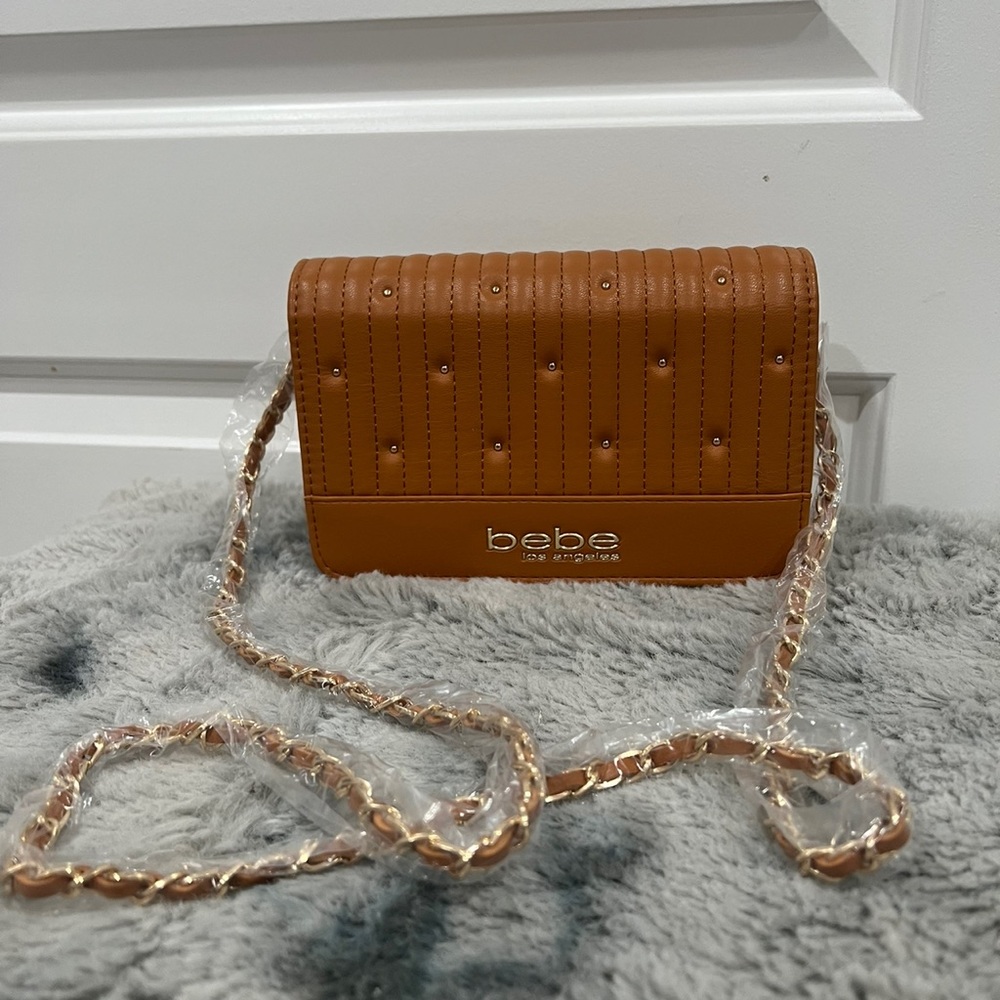 Bebe caramel color cross body purse